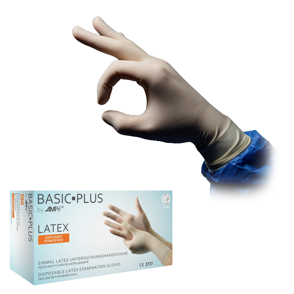 01012-XS Rukavice Basic Plus latex SP 100/1 XS