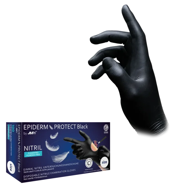 01167-XS Rukavice Epiderm Black nitril 100/1 XS