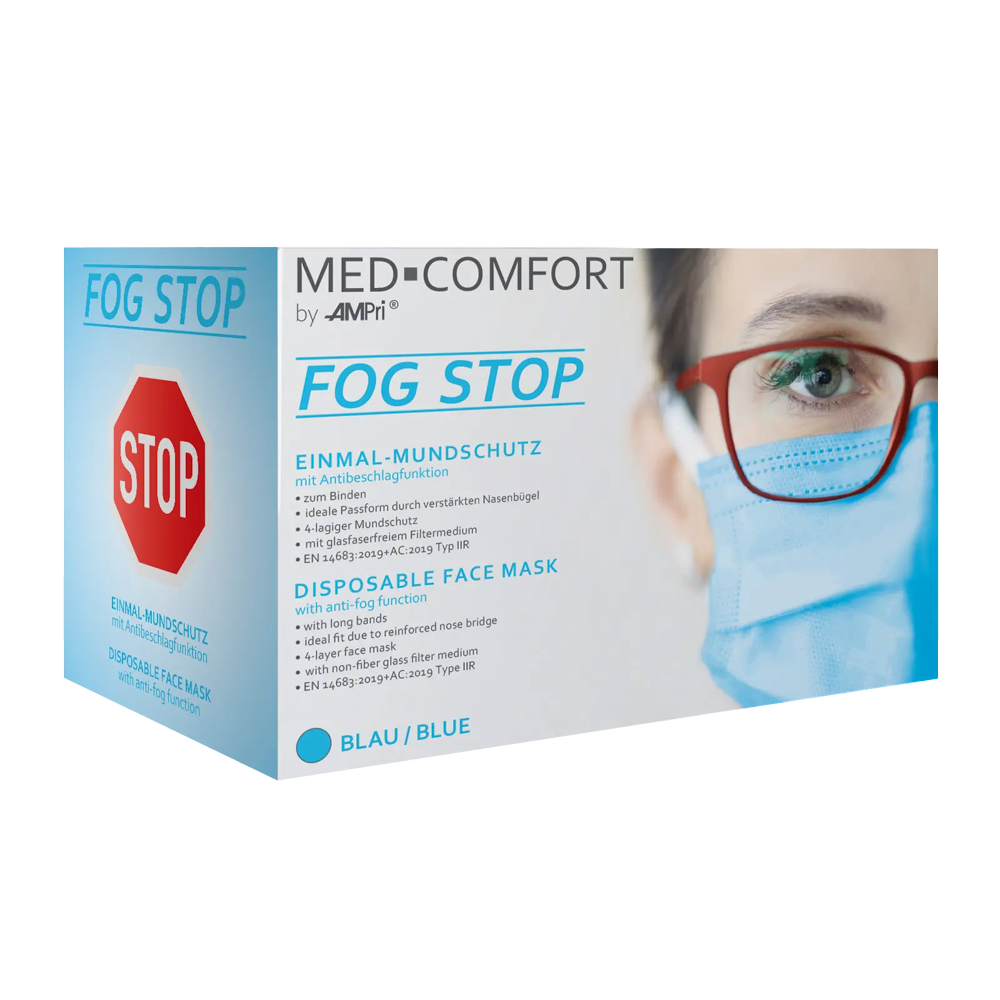 02105-B Maska Med-comfort 4.slojna bez magle plava