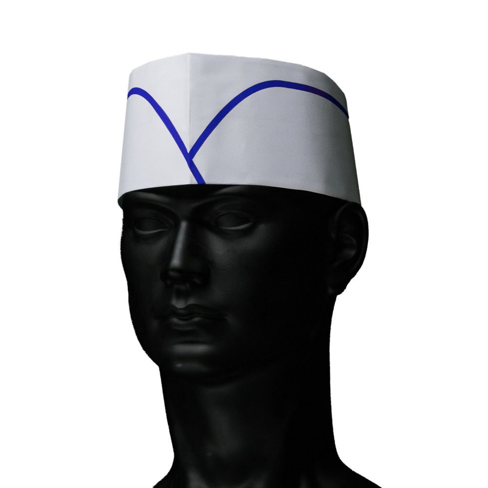 04068-B Kapa brodić papirnati s flisom i plavom crtom