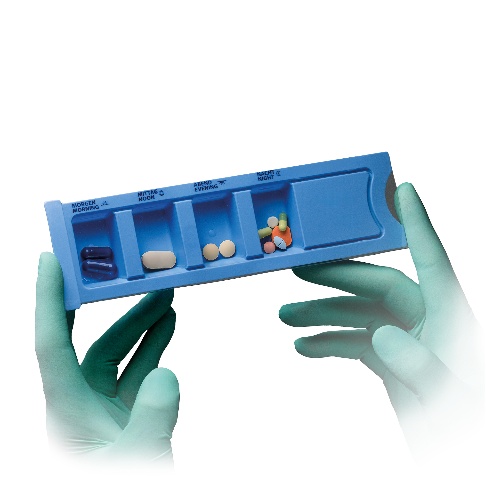 09180-B MC Dozator lijekova 4 odjeljka plavi