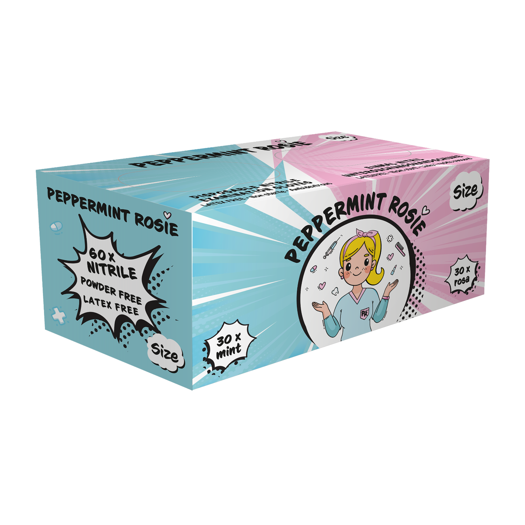 118-300-XS Rukavice Style Peppermint Rosie nitril Mix 60/1 XS