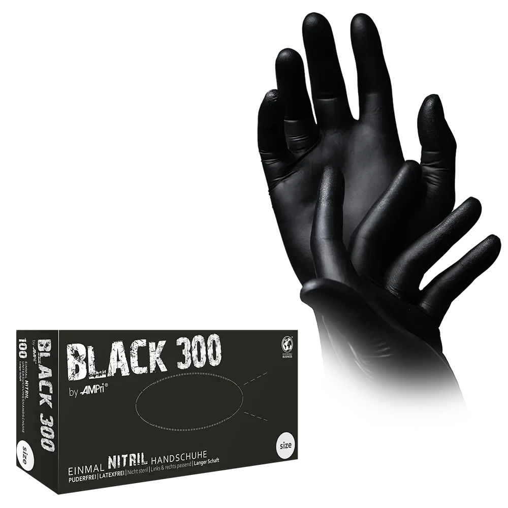 191-012-L Rukavice Black 300 nitril crne 100/1 L
